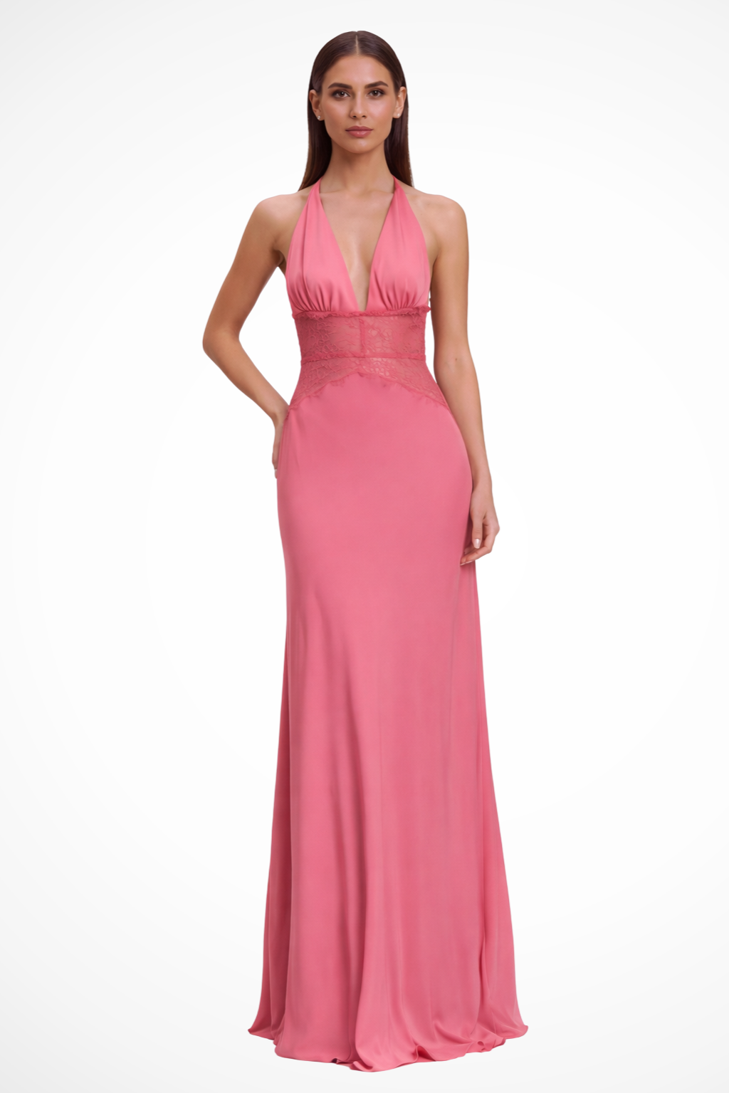Women Halter Neck Backless Maxi Wedding-Guest Dress – Modern Everyday Look – Black – XL