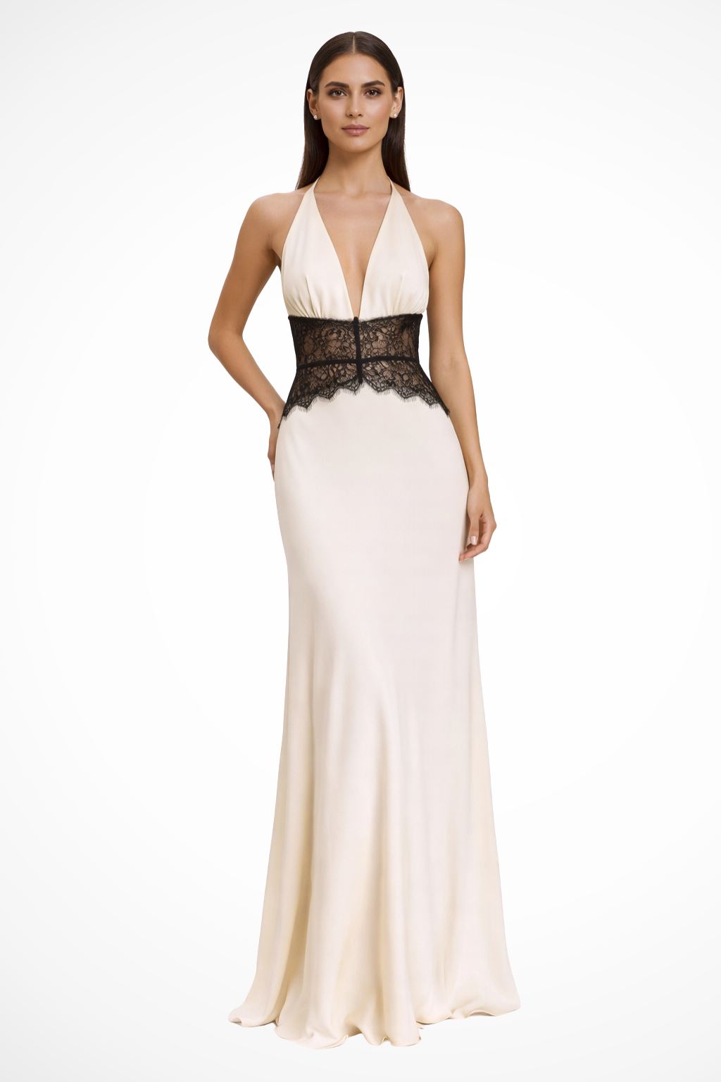 Women Halter Neck Backless Maxi Wedding-Guest Dress – Modern Everyday Look – Blue – XS
