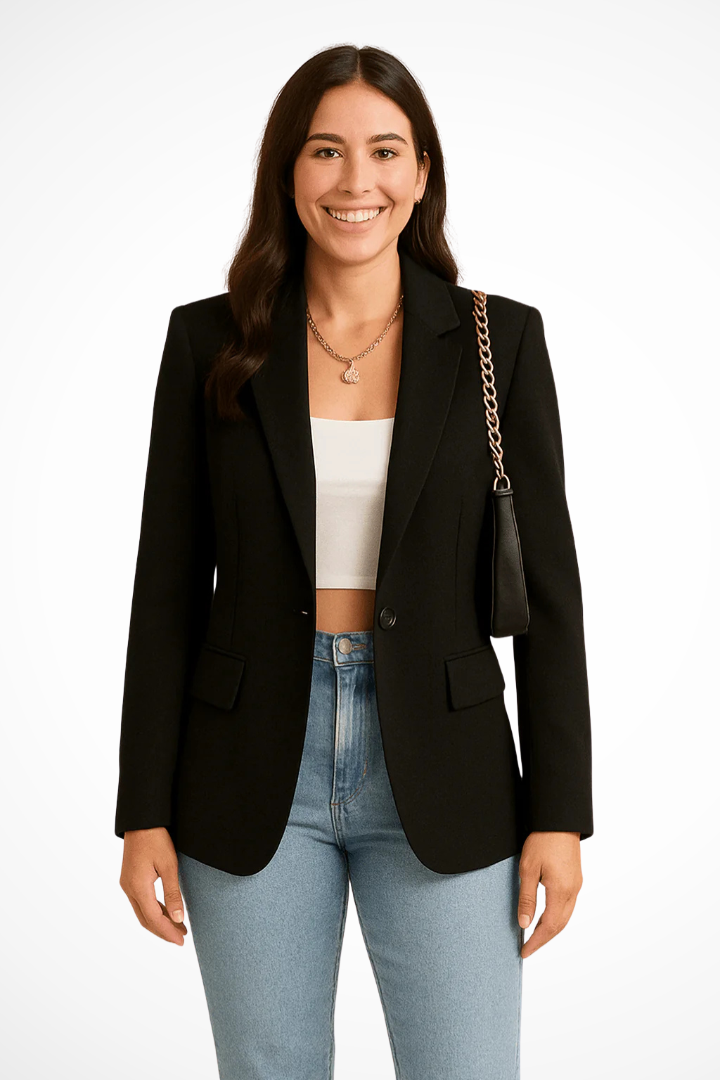Chic and Elegant Woman's Blazer – Refined Occasion Style – Black – S