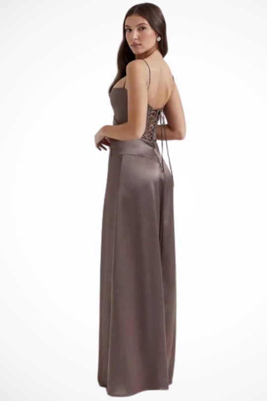 Women Satin Corset Wedding-Guest Maxi Dress – Modern Everyday Look