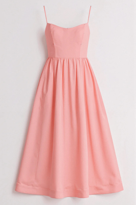 Women Ascot Style a Line Wedding-Guest Midi Dress – Modern Everyday Look – Light Blue – XS