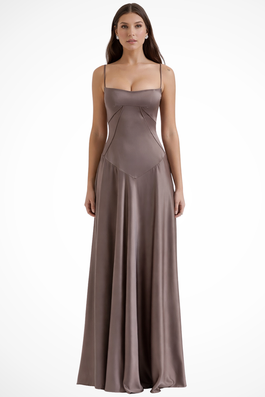 Women Satin Corset Wedding-Guest Maxi Dress – Modern Everyday Look