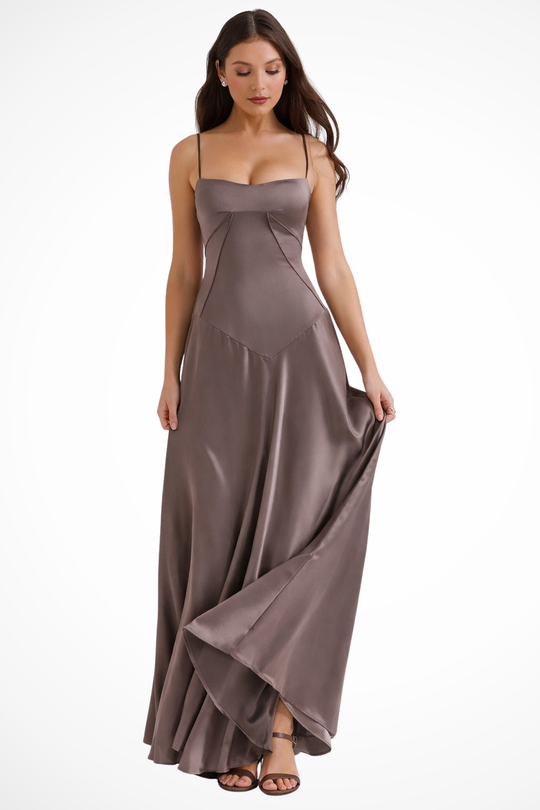Women Satin Corset Wedding-Guest Maxi Dress – Modern Everyday Look