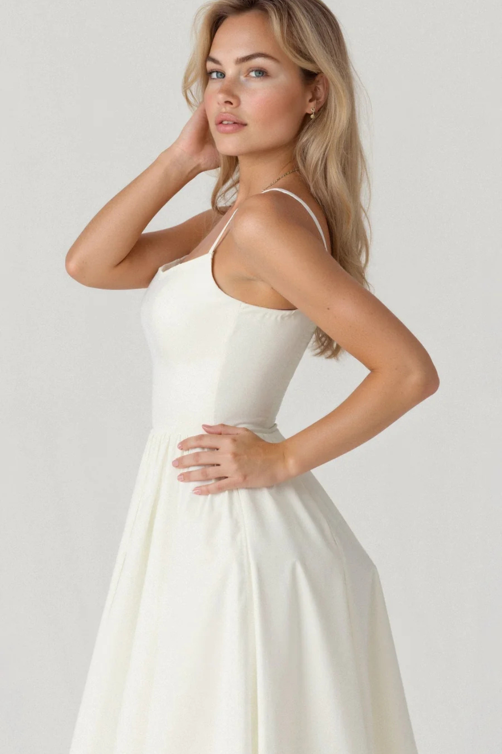 Women Ascot Style a Line Wedding-Guest Midi Dress – Modern Everyday Look – Pink – XS