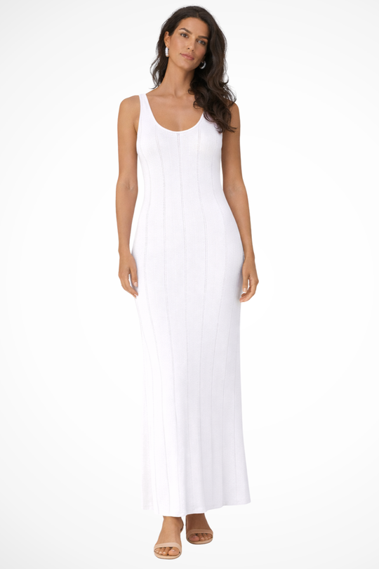 Women Sleeveless Knit Maxi Summer Wedding-Guest Dress – Modern Everyday Look – Brown – XS