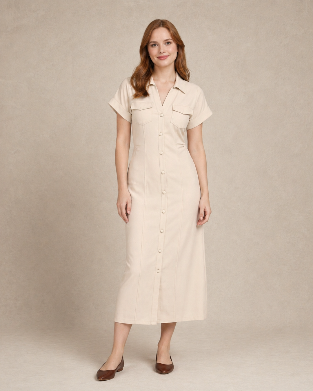 Juniper | Women Button Front Denim Maxi Dress with Lapel Collar