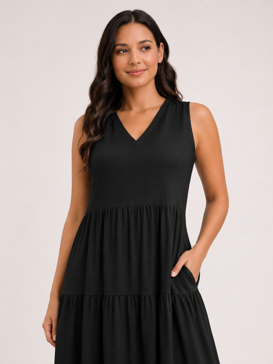 Florence | Women Sleeveless Tiered Maxi Summer Dress
