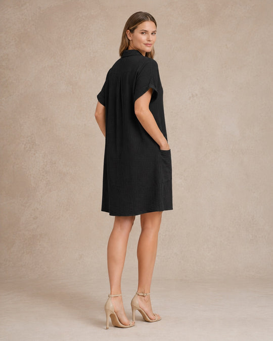 Maren | Women Button Front Short-Sleeve Summer Beach Dress