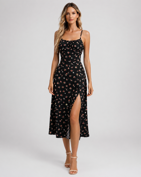 Charlotte | Women Floral Sleeveless Summer Boho Midi Dress