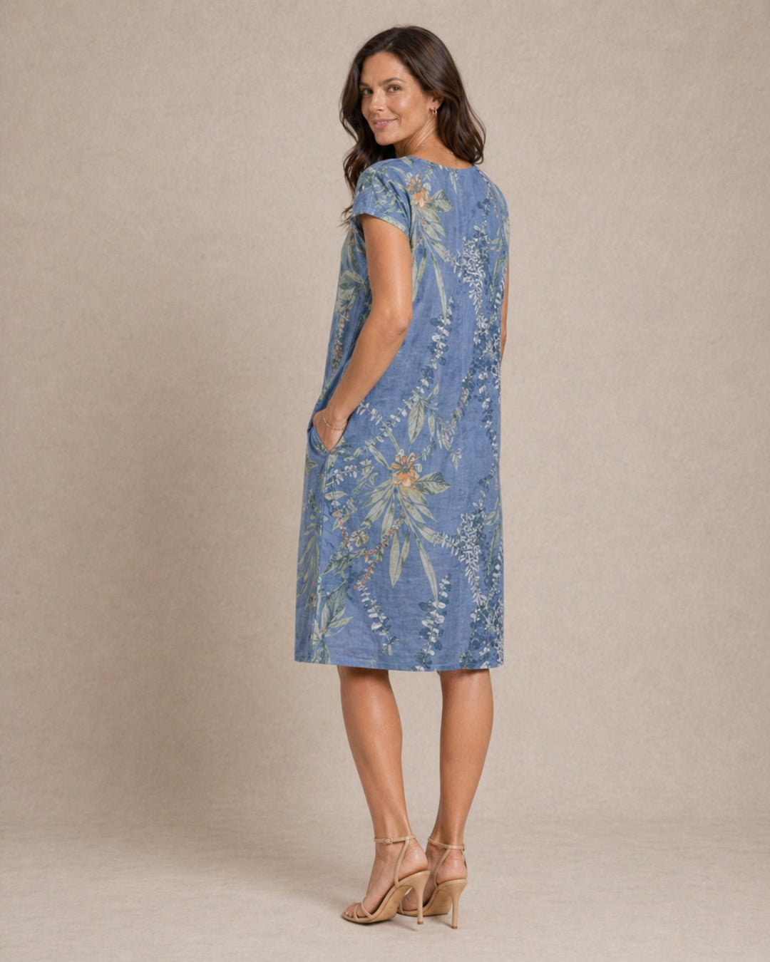 Ivy | Women Casual Relaxed Fit Summer Dress with Botanical Print
