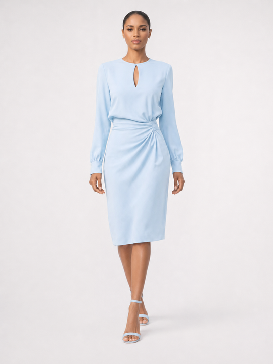 Caliora | Women Long-Sleeve Formal Midi Dress