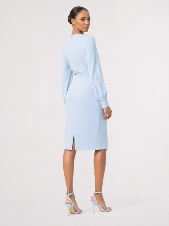 Caliora | Women Long-Sleeve Formal Midi Dress