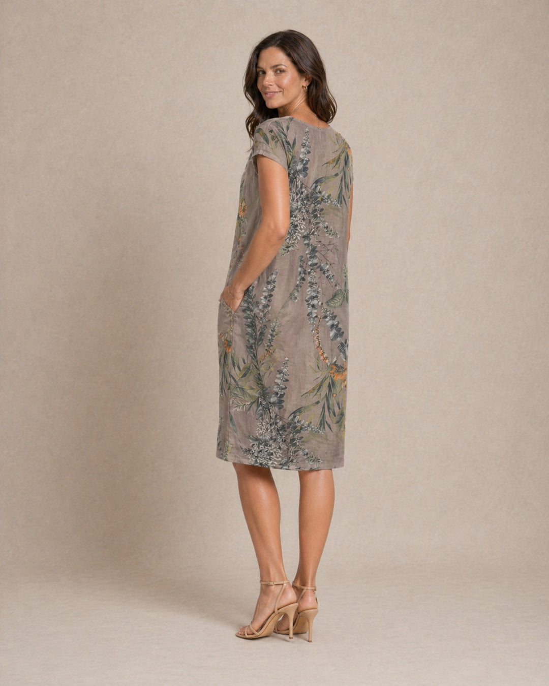 Ivy | Women Casual Relaxed Fit Summer Dress with Botanical Print