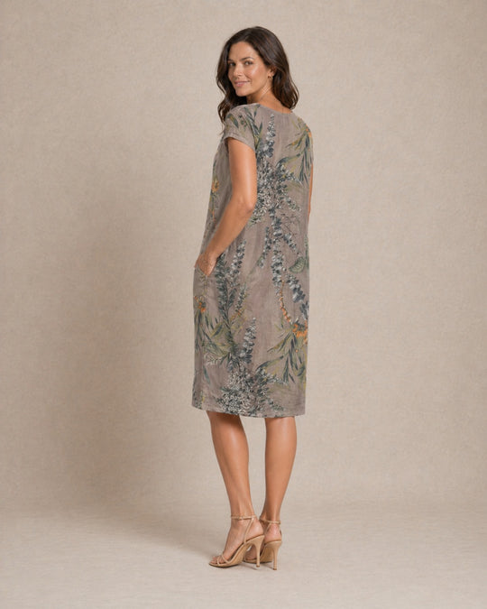 Ivy | Women Casual Relaxed Fit Summer Dress with Botanical Print