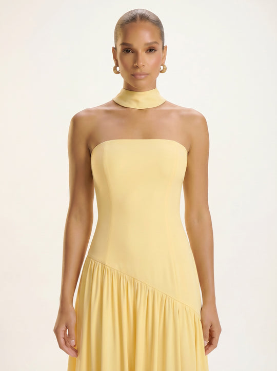 Yara | Women Strapless Maxi Dress with Side Slit