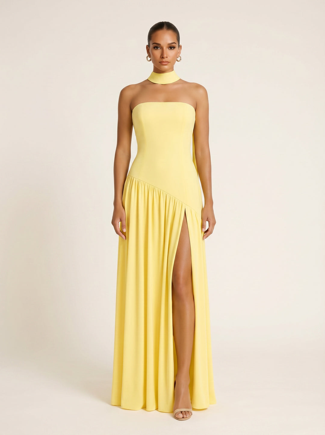 Yara | Women Strapless Maxi Dress with Side Slit