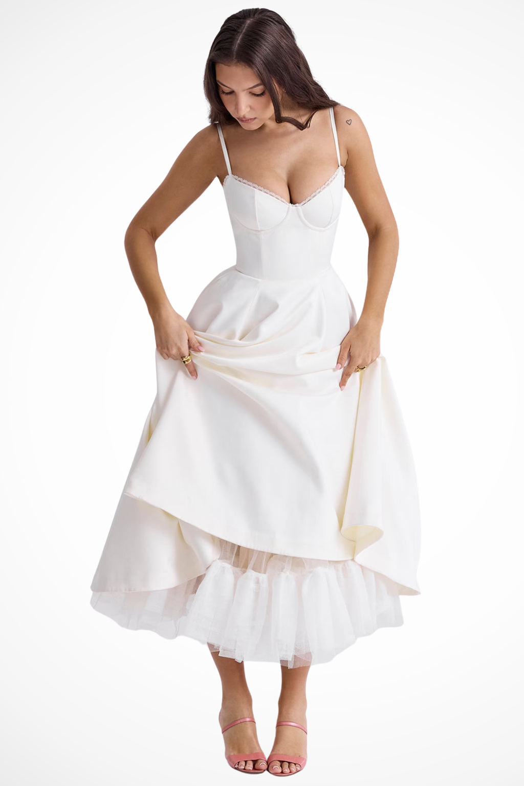 Women Corset Wedding-Guest Midi Dress – Modern Everyday Look – Forest Green – 2XL