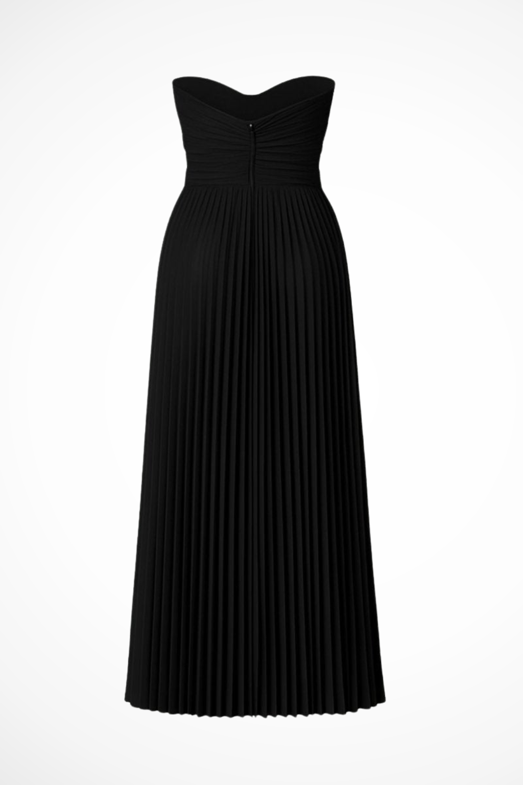 Women Strapless Pleated Wedding-Guest Maxi Dress – Modern Everyday Look – Black – XL