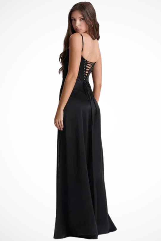 Women Satin Corset Wedding-Guest Maxi Dress – Modern Everyday Look