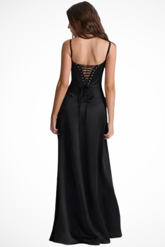 Women Satin Corset Wedding-Guest Maxi Dress – Modern Everyday Look
