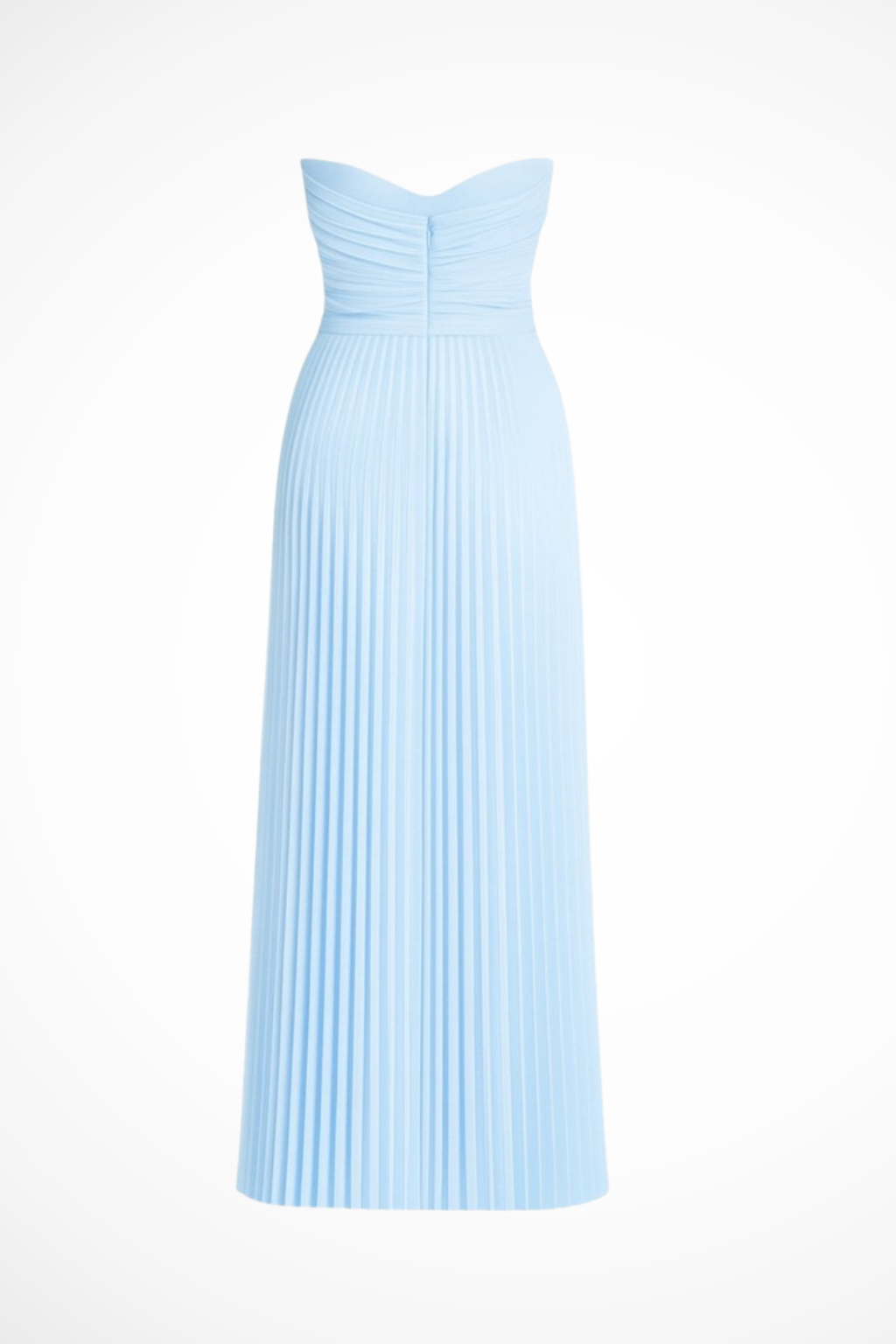 Women Strapless Pleated Wedding-Guest Maxi Dress – Modern Everyday Look – Burgundy – S