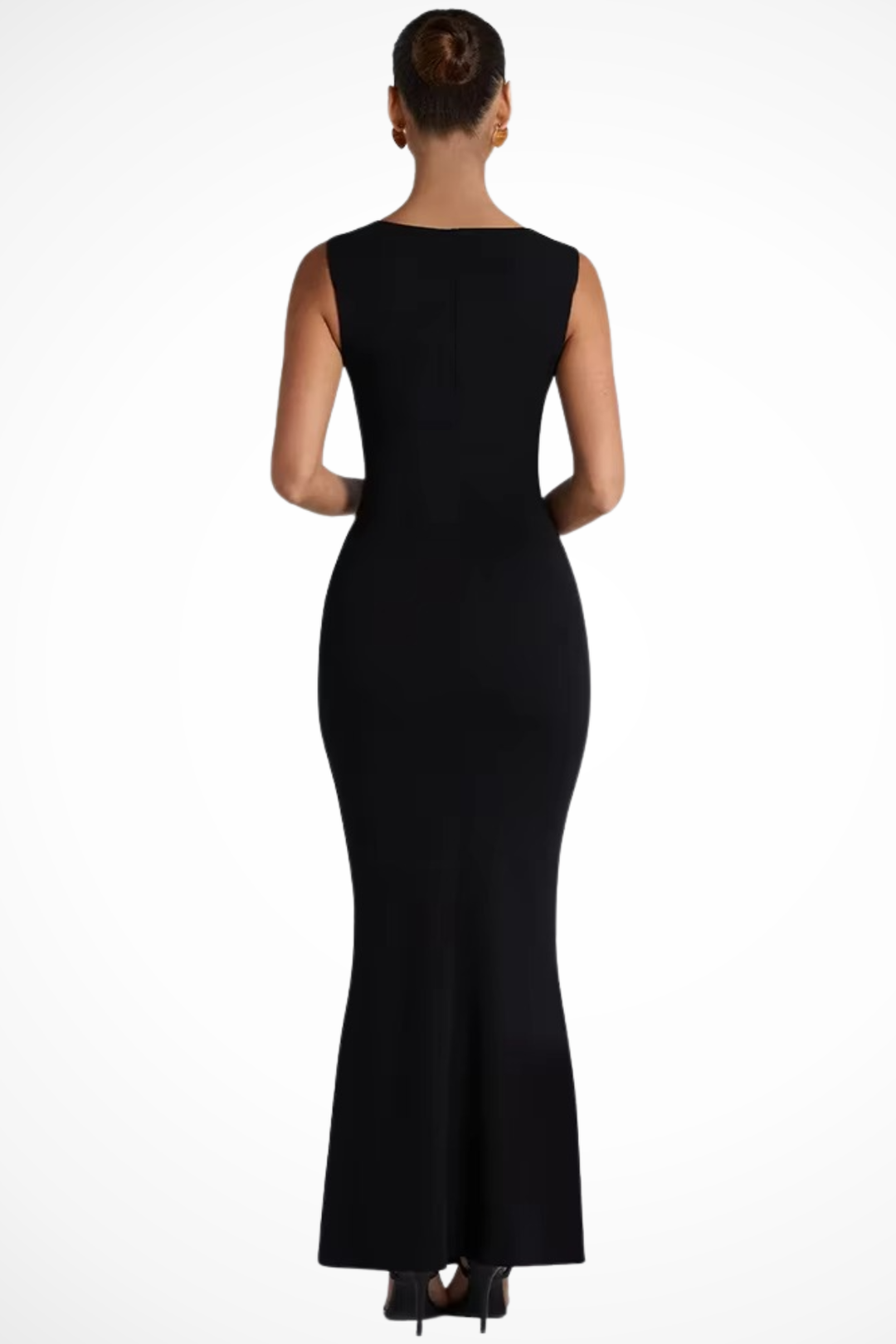 Women Square Neck Bodycon Wedding-Guest Maxi Dress – Modern Everyday Look – Wine Red – M