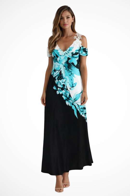 Women Floral Sleeveless Summer Maxi Dress – Modern Everyday Look – White Floral – XL
