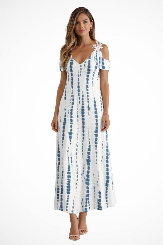 Women Floral Sleeveless Summer Maxi Dress – Modern Everyday Look – White Black – XL