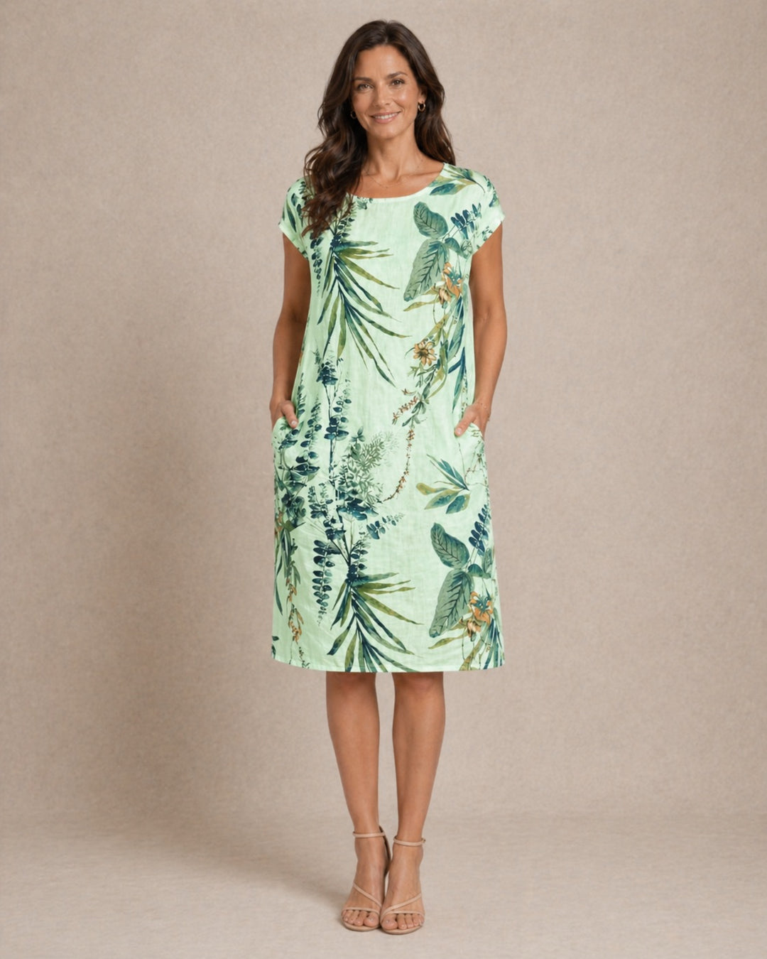 Ivy | Women Casual Relaxed Fit Summer Dress with Botanical Print