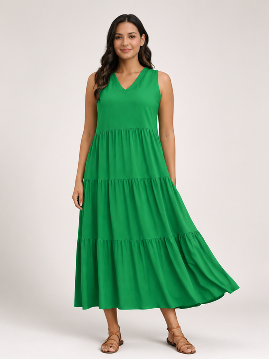 Florence | Women Sleeveless Tiered Maxi Summer Dress