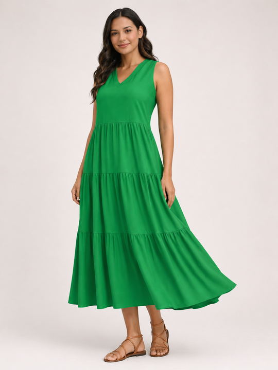 Florence | Women Sleeveless Tiered Maxi Summer Dress