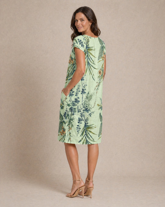 Ivy | Women Casual Relaxed Fit Summer Dress with Botanical Print