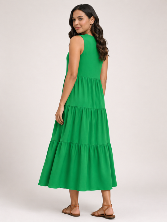 Florence | Women Sleeveless Tiered Maxi Summer Dress