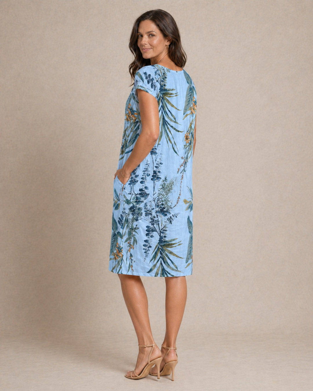 Ivy | Women Casual Relaxed Fit Summer Dress with Botanical Print