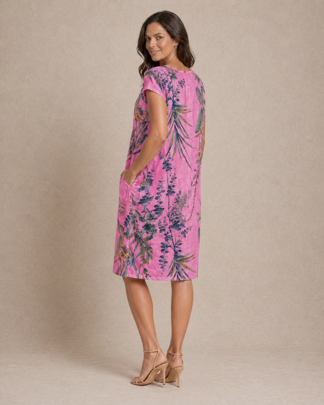 Ivy | Women Casual Relaxed Fit Summer Dress with Botanical Print