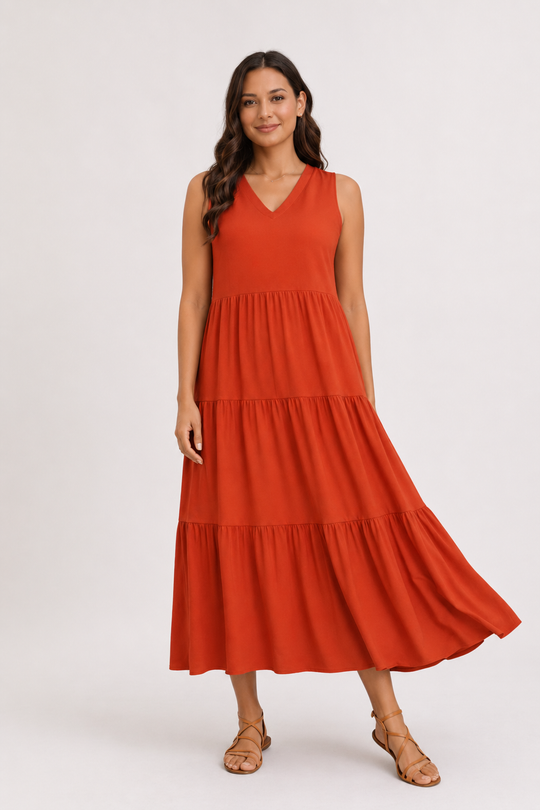 Florence | Women Sleeveless Tiered Maxi Summer Dress