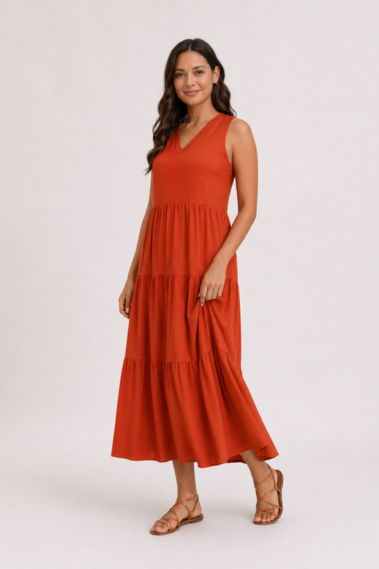 Florence | Women Sleeveless Tiered Maxi Summer Dress