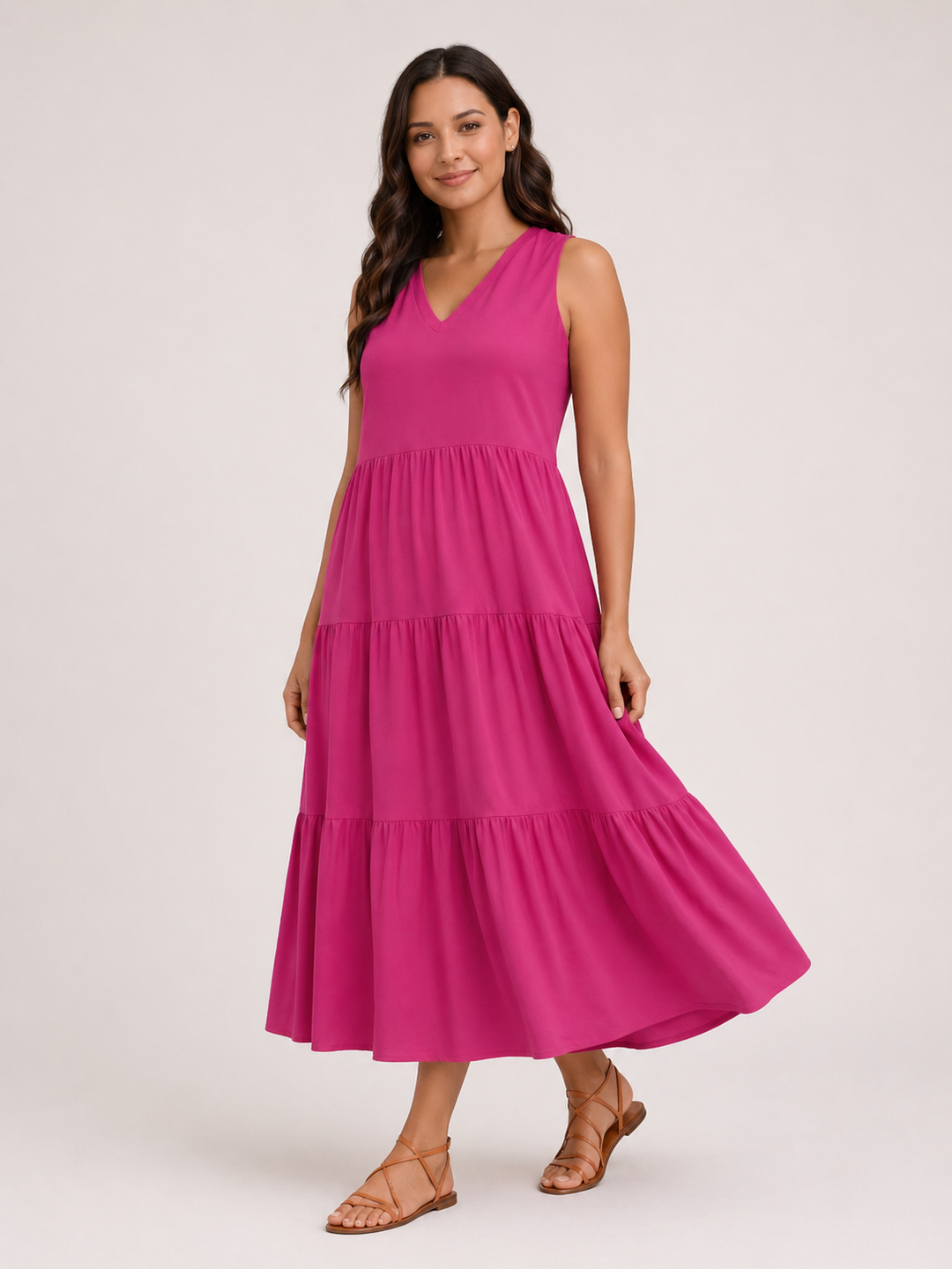 Florence | Women Sleeveless Tiered Maxi Summer Dress