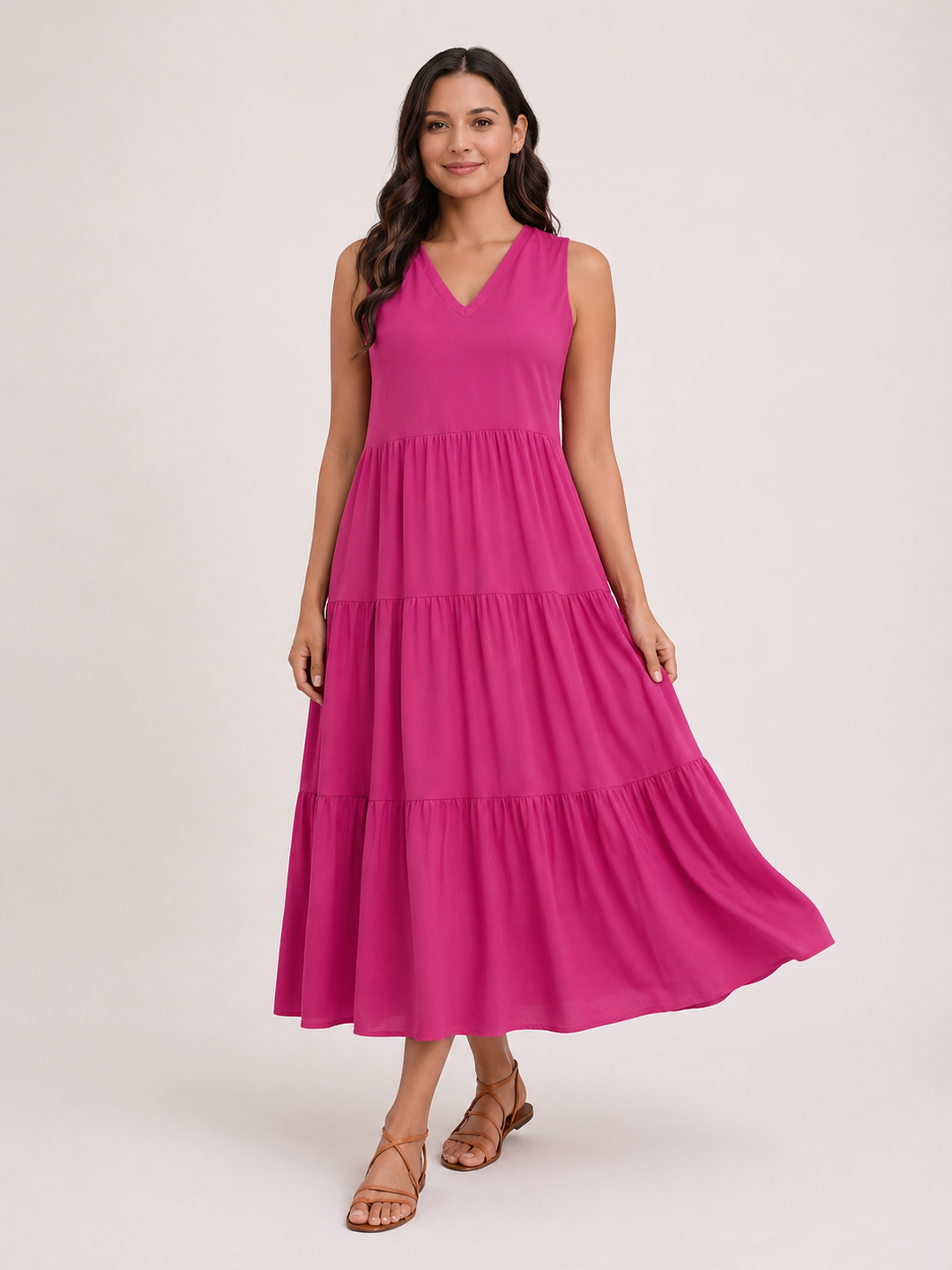 Florence | Women Sleeveless Tiered Maxi Summer Dress