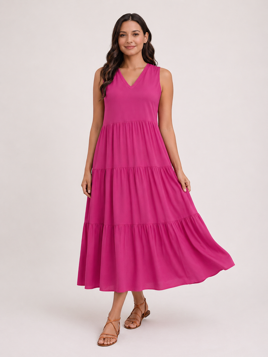 Florence | Women Sleeveless Tiered Maxi Summer Dress