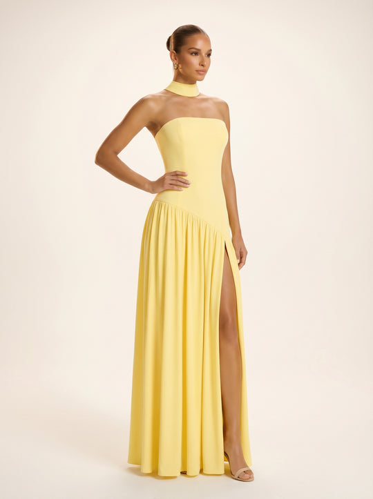 Yara | Women Strapless Maxi Dress with Side Slit