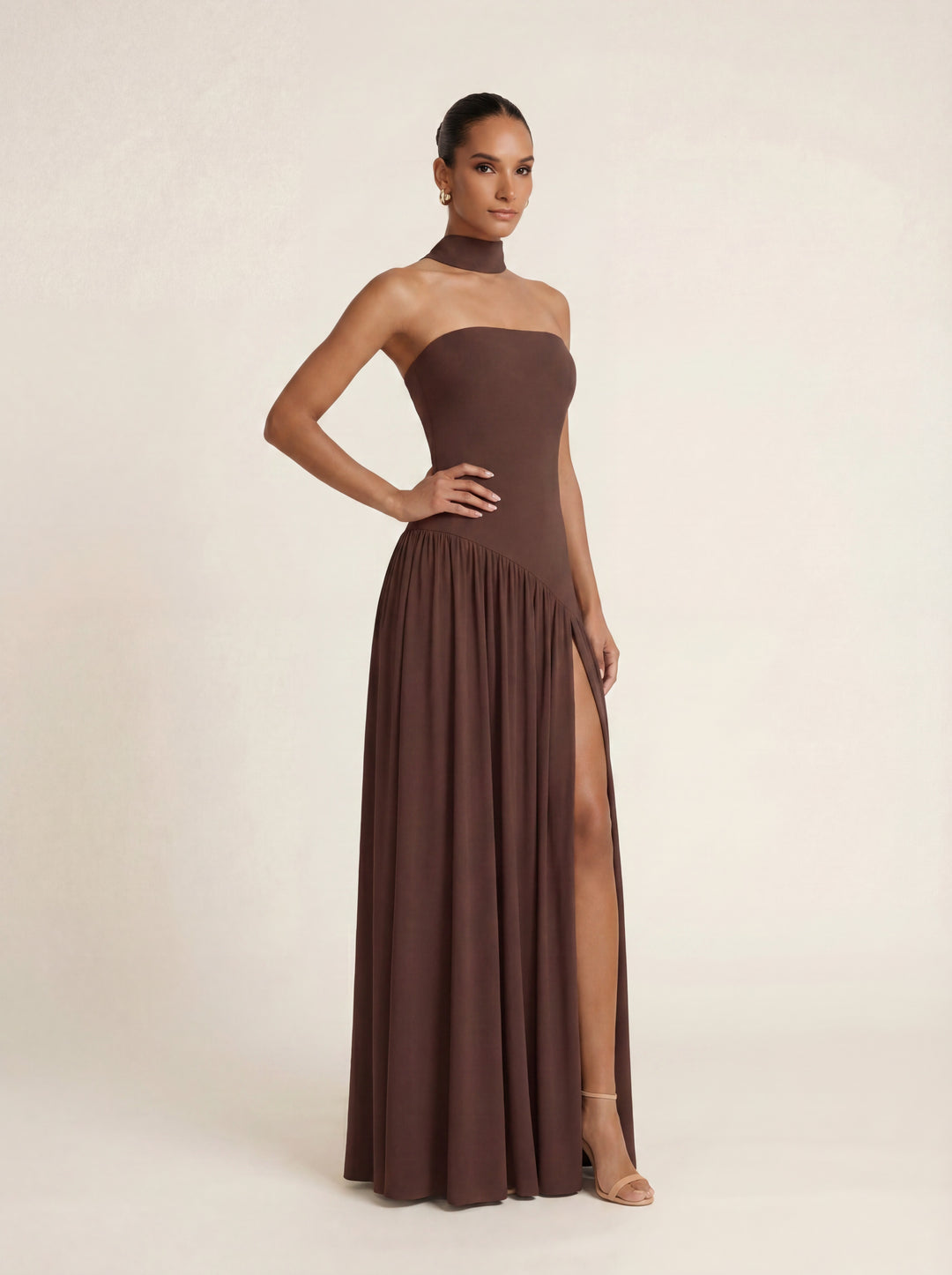 Yara | Women Strapless Maxi Dress with Side Slit
