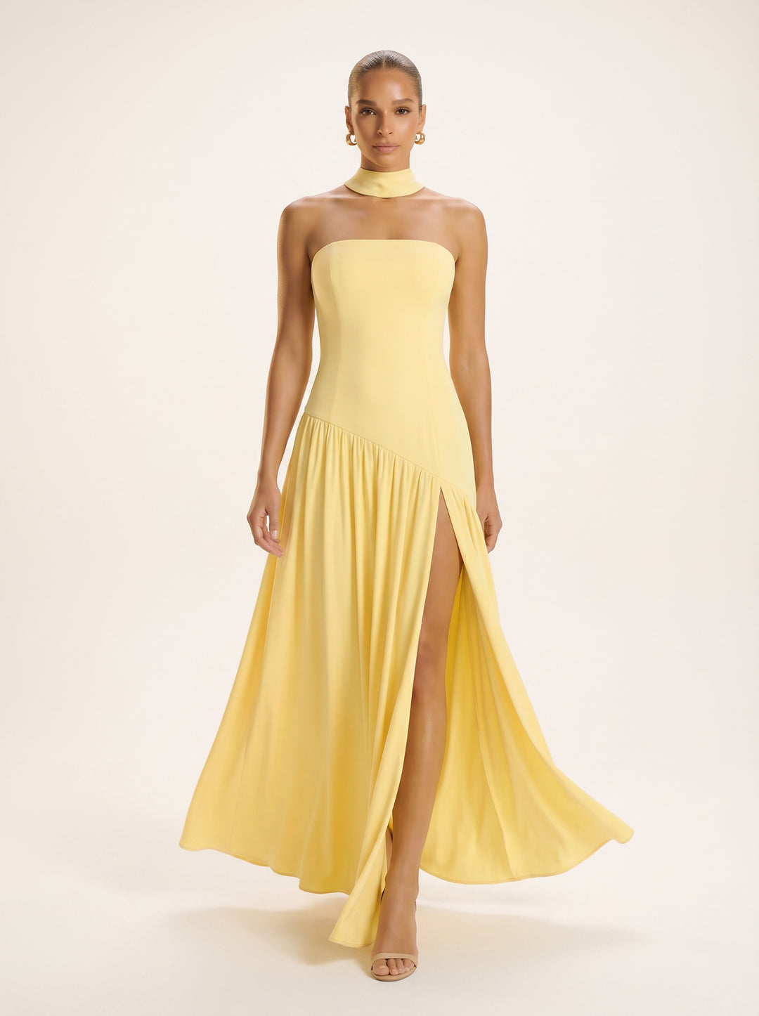 Yara | Women Strapless Maxi Dress with Side Slit