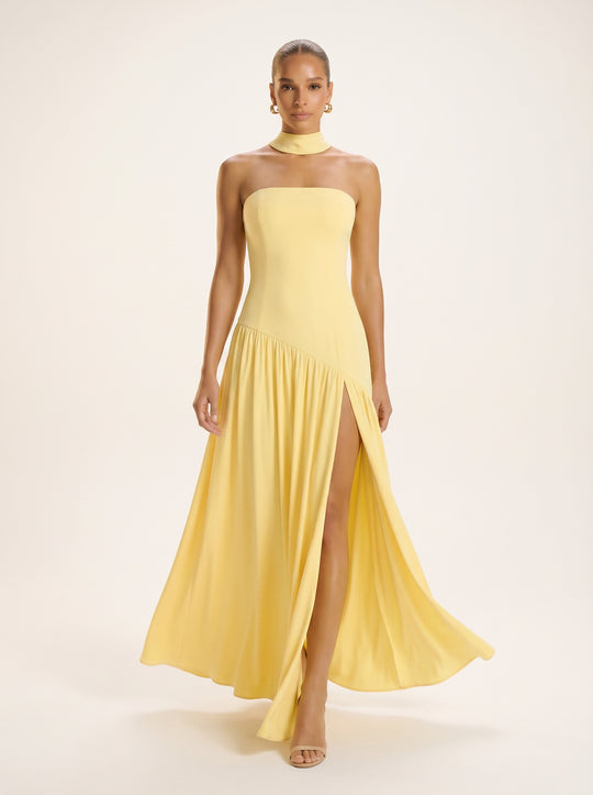 Yara | Women Strapless Maxi Dress with Side Slit