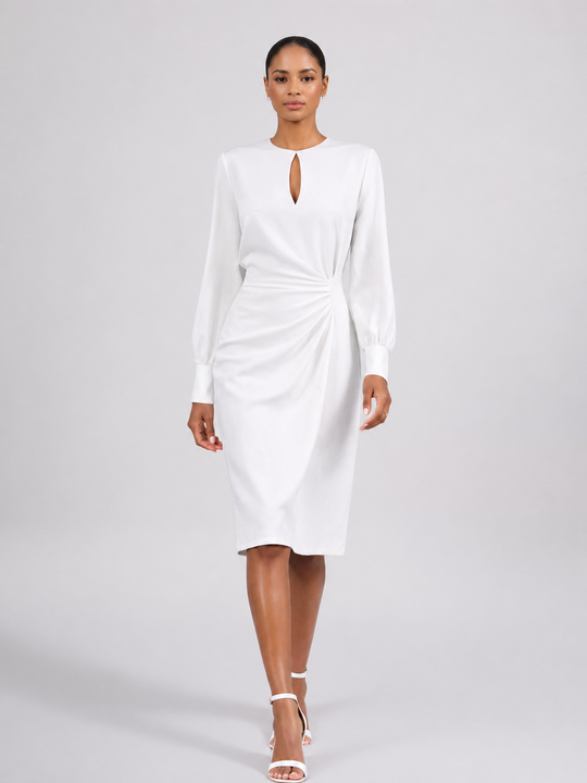 Caliora | Women Long-Sleeve Formal Midi Dress