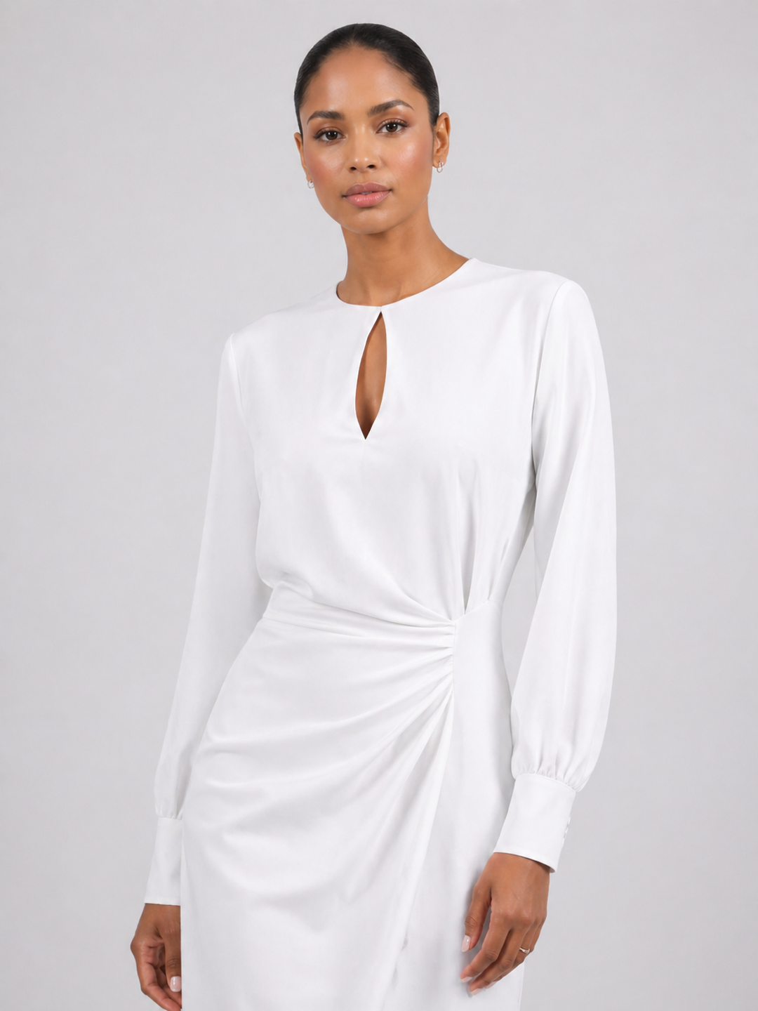 Caliora | Women Long-Sleeve Formal Midi Dress