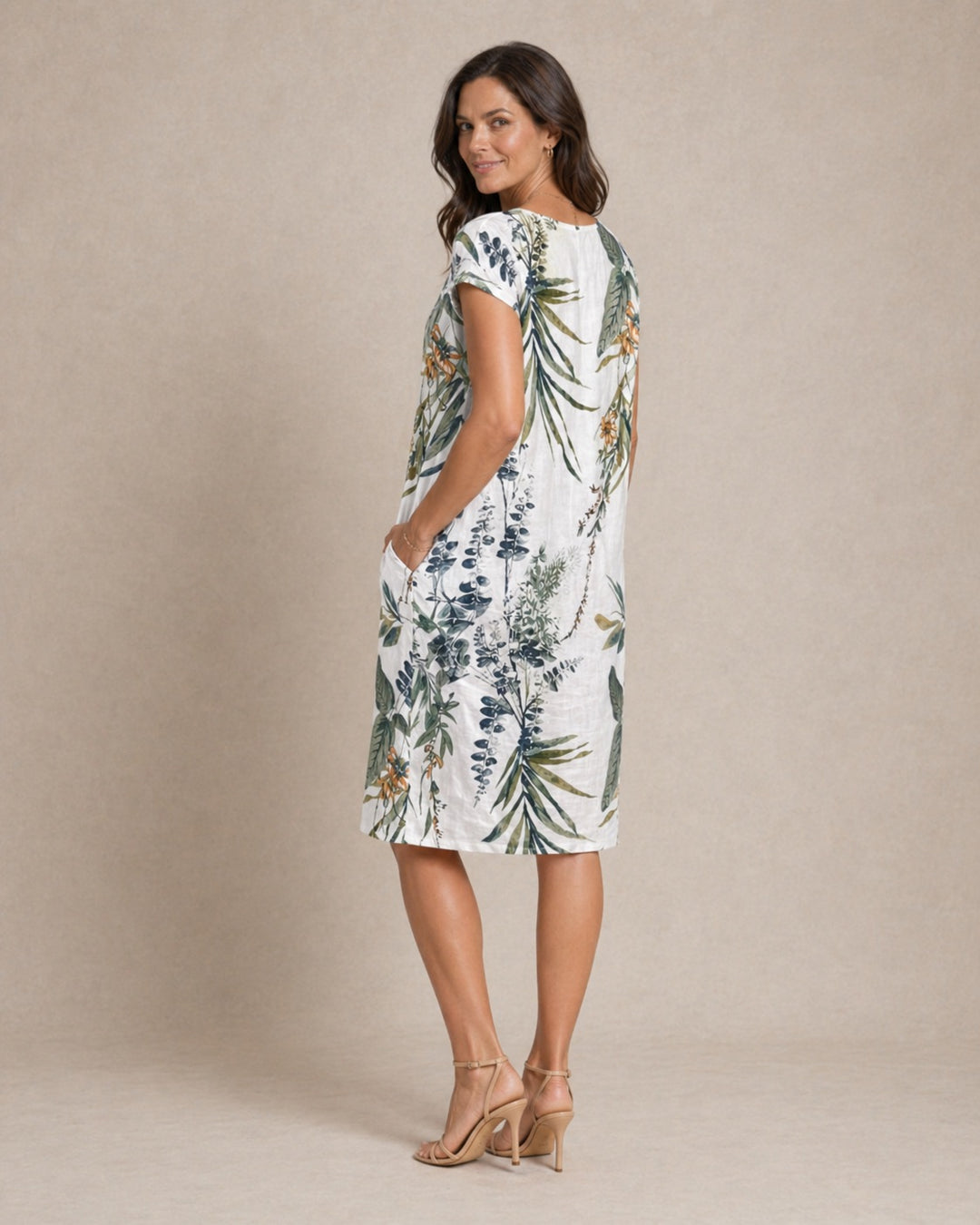 Ivy | Women Casual Relaxed Fit Summer Dress with Botanical Print