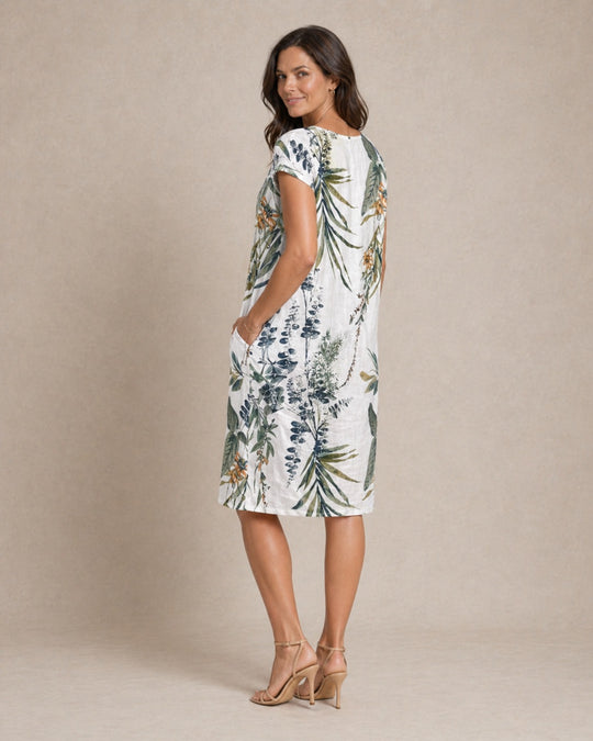 Ivy | Women Casual Relaxed Fit Summer Dress with Botanical Print