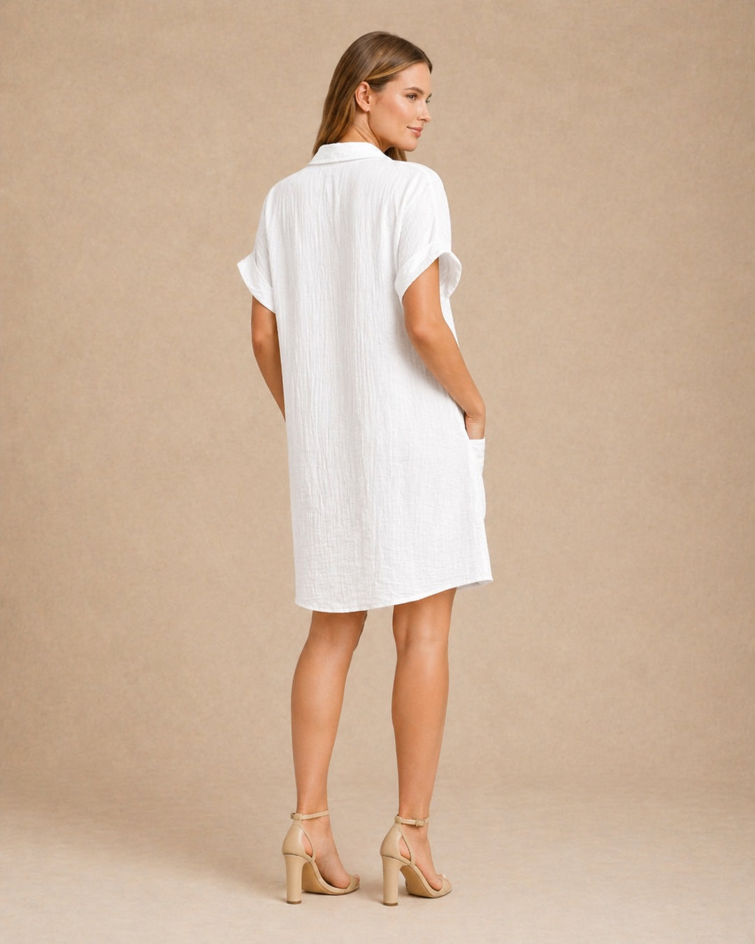 Maren | Women Button Front Short-Sleeve Summer Beach Dress