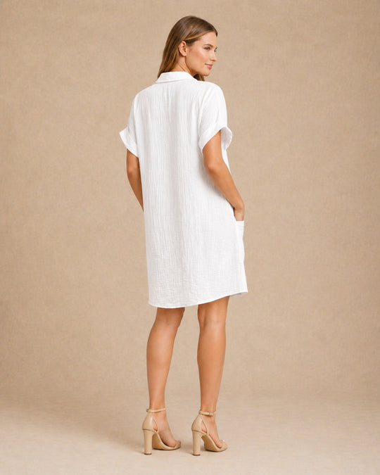 Maren | Women Button Front Short-Sleeve Summer Beach Dress